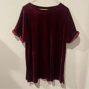 Maroon Velvet Top